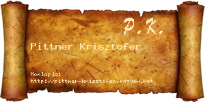 Pittner Krisztofer névjegykártya
